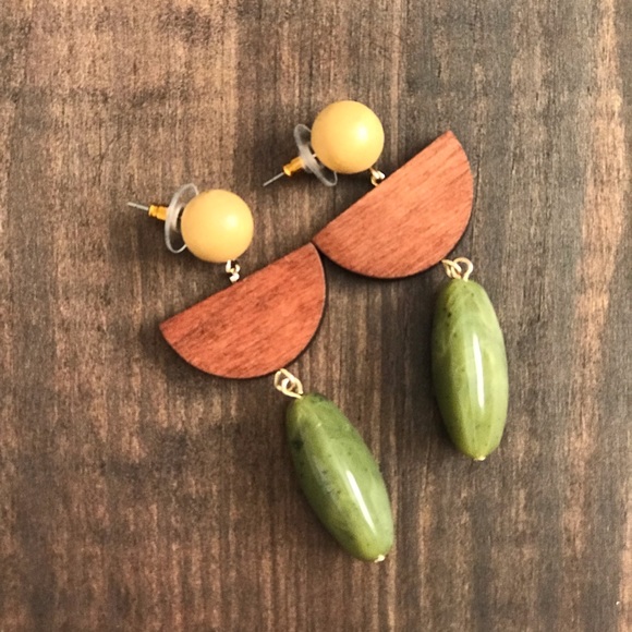 Wooden Watermelon Earrings - Picture 2 of 3